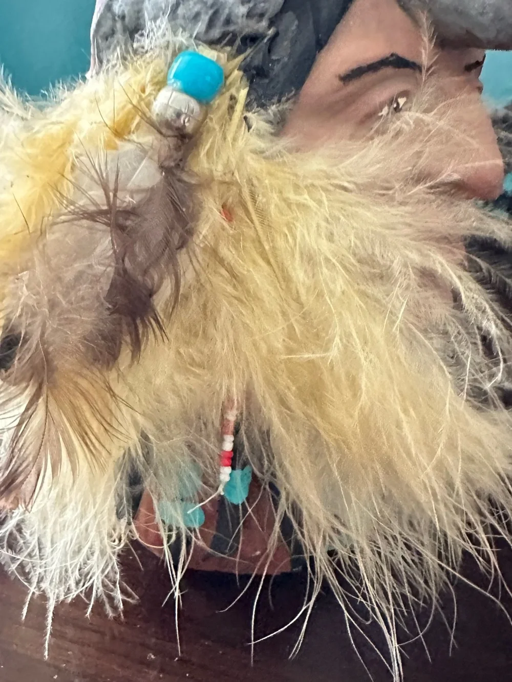 Handcrafted Native Spirit Wolf and Chief Home Accent - Gray and Brown